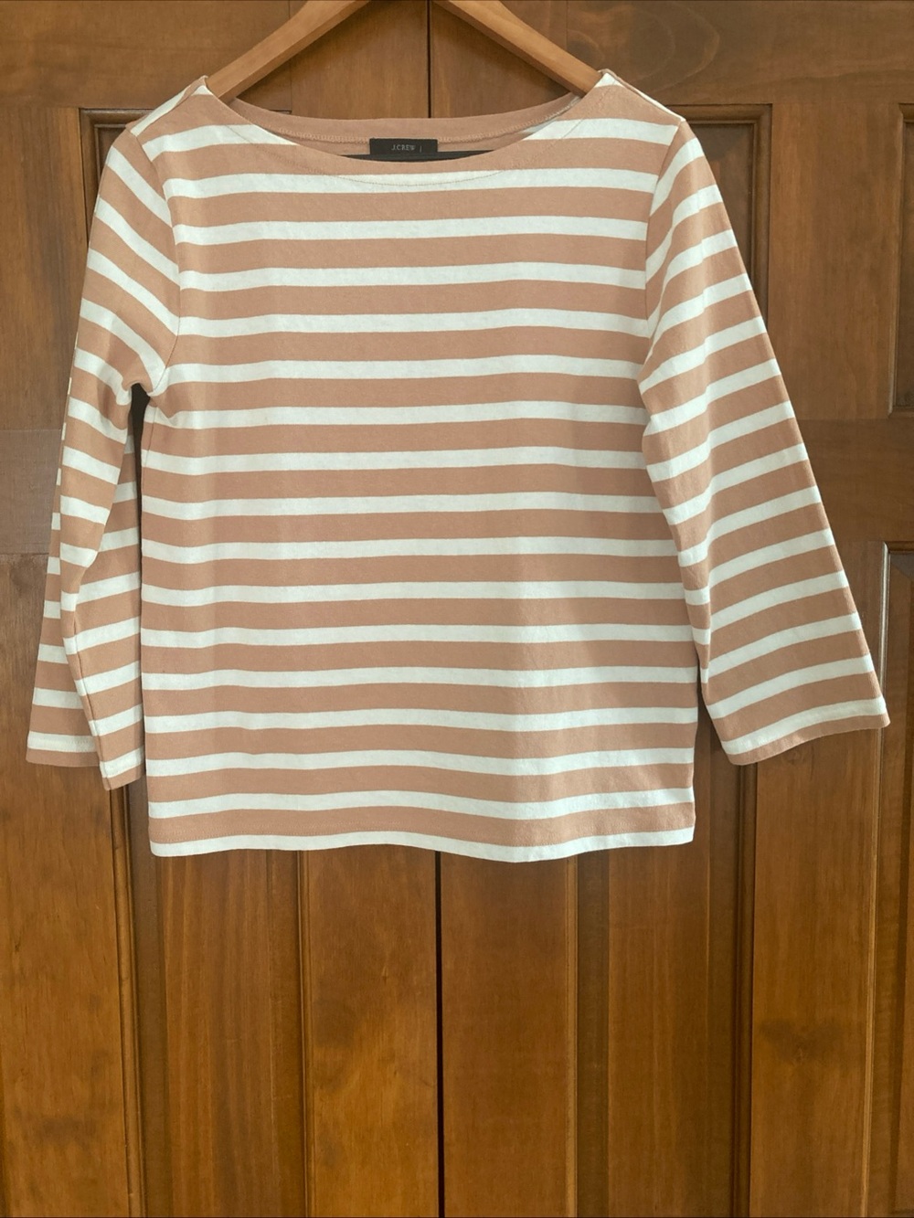 J. Crew NWT Striped Boatneck Top in Cream & Tan women’s small